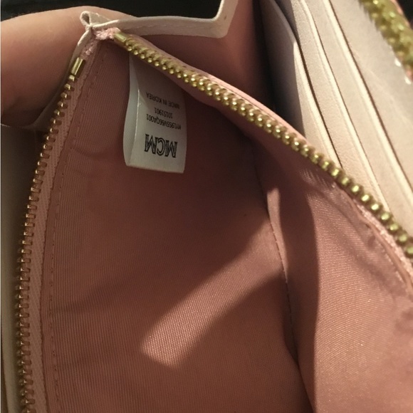 MCM Rainbow Studded Robot Pink Leather Full Size Zipper Wallet - Picture 9 of 16